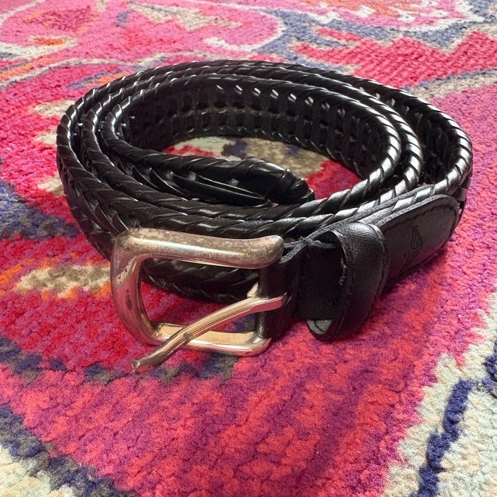 Men’s Black Braided Dockers Leather Belt